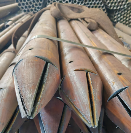 池州出尖打孔加工无缝注浆钢花管注浆管厂家